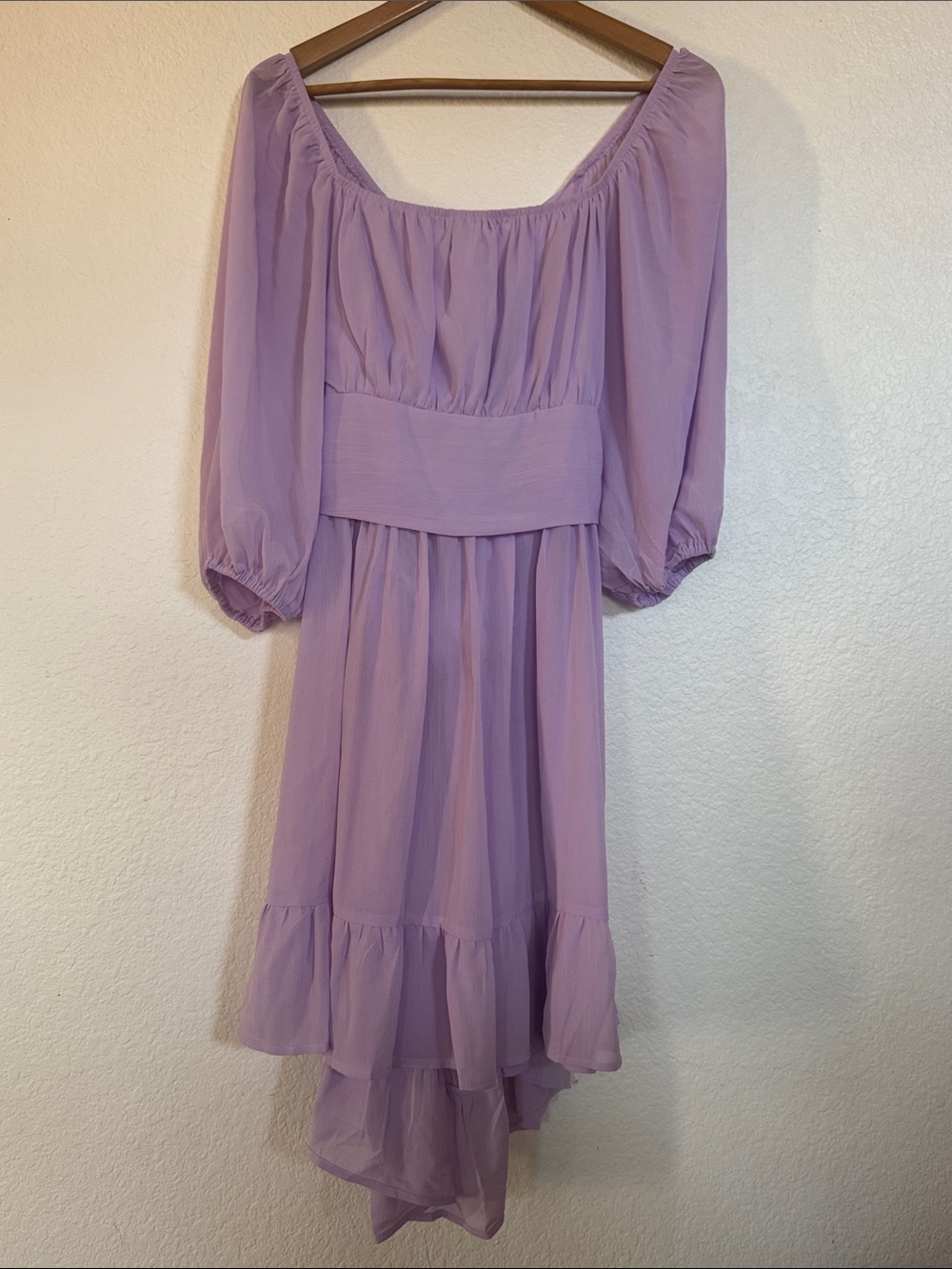 Lilac Ruffle Midi Dress